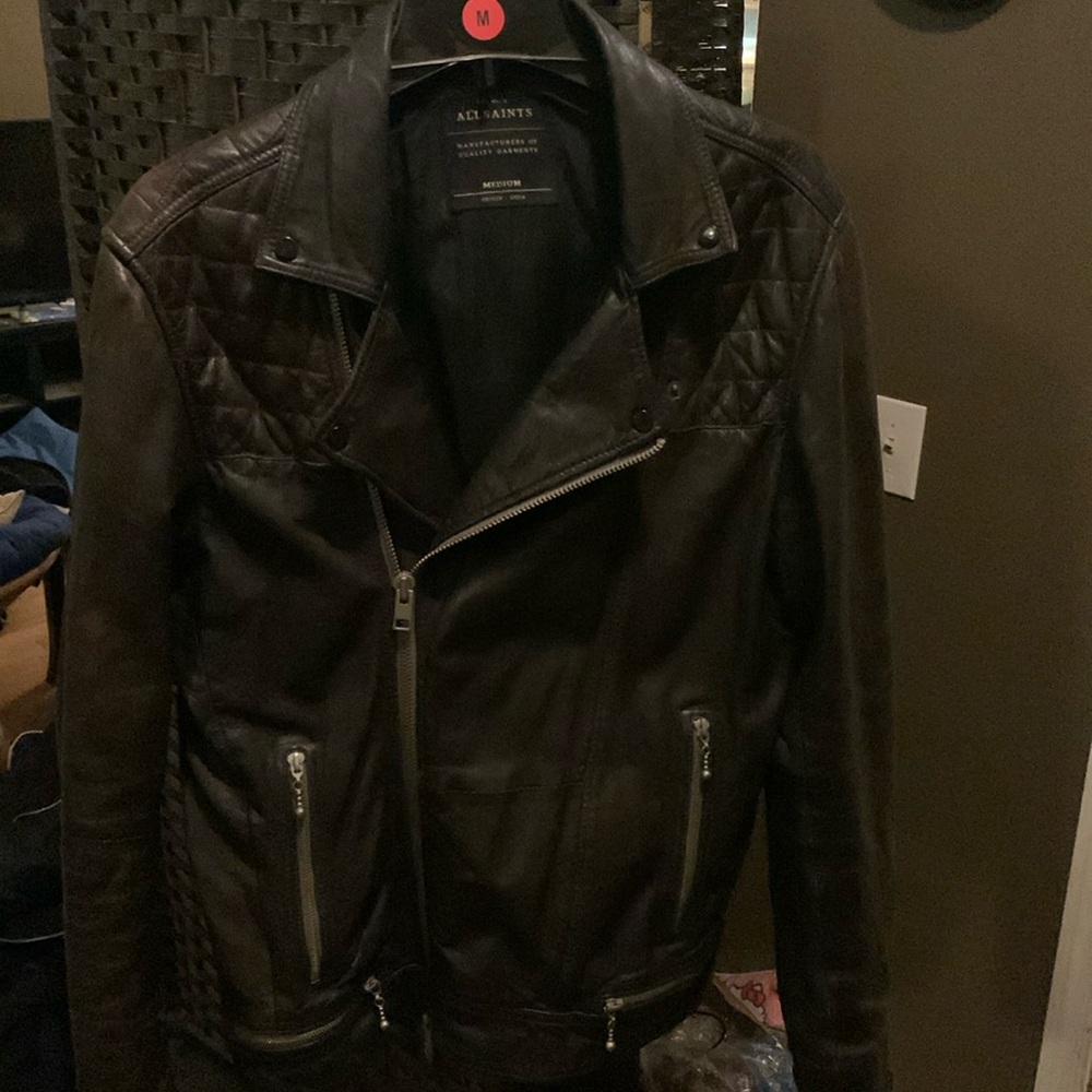 All Saints black leather jacket